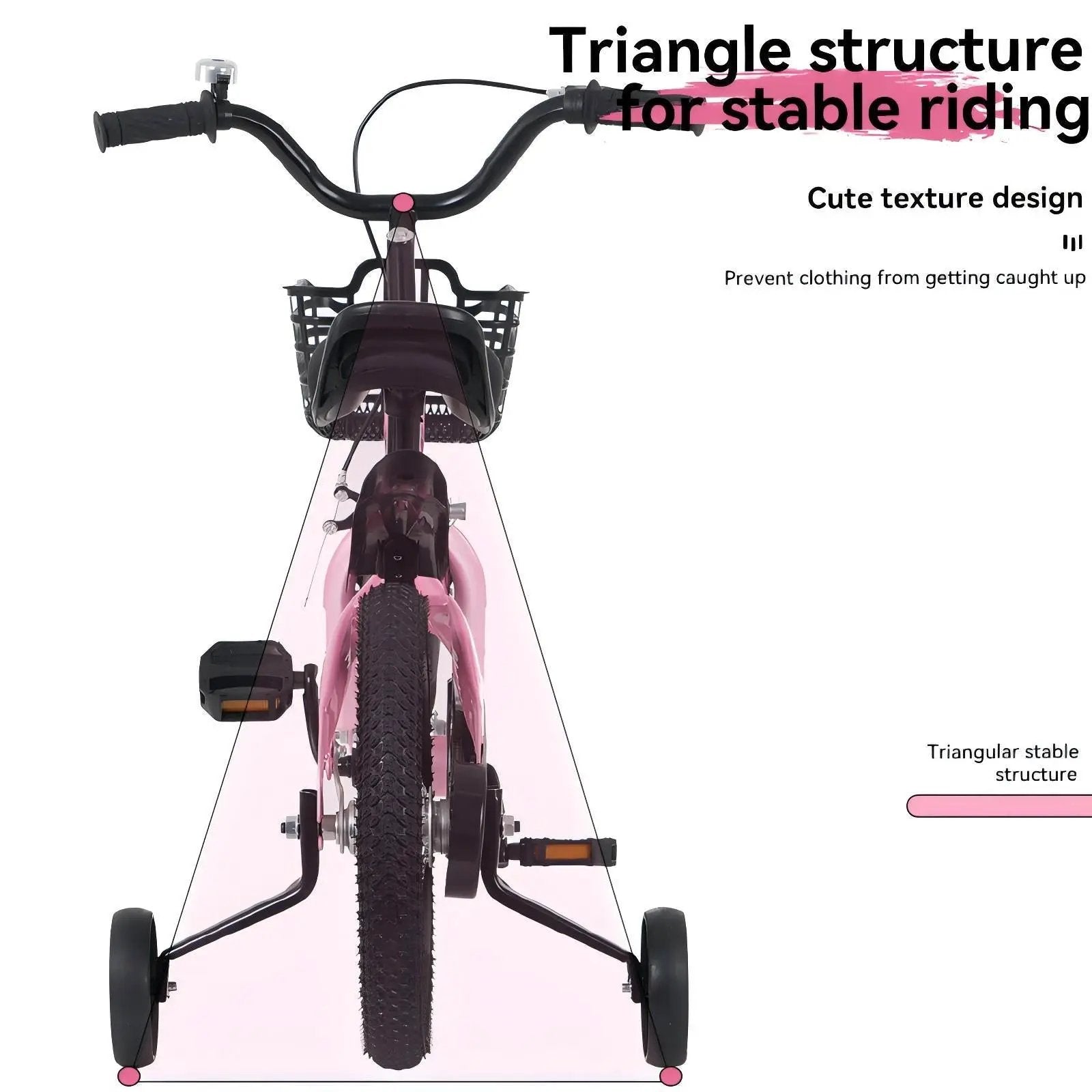 Fkznpj - 18" Sporty Kids Bike With Training Wheels And Stand Adjustable Saddle Suitable For Boys And Girls Aged 5 - 10 Years Tall Height 39 - 49" Available In A Variety Of Colors by HouseOfZazla