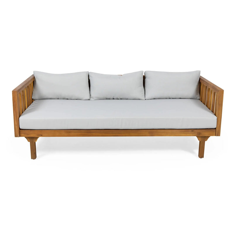 Claremont 3 Seater Daybed Teak Acacia Wood Water Resistant Cushions by HouseOfZazla