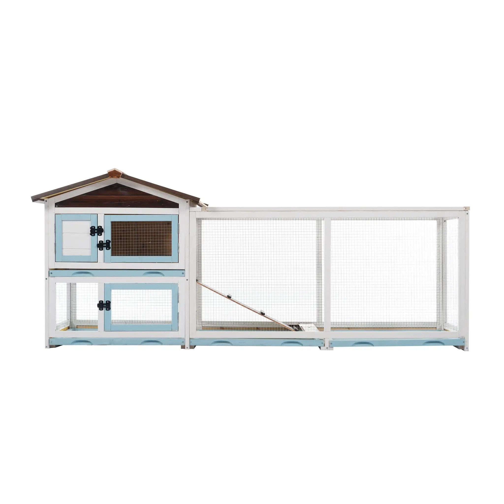 Outdoor Multi-Level Fir Wood Rabbit Hutch by HouseOfZazla
