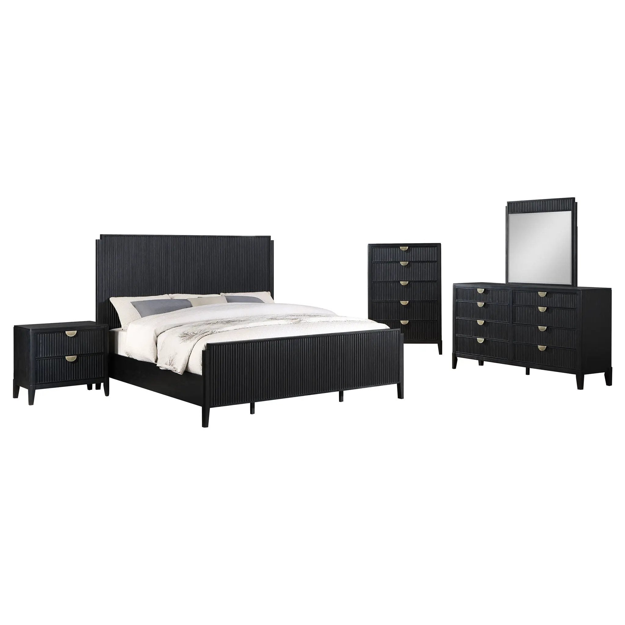 Brookmead 5-piece California King Bedroom Set Black by Unique Piece Furniture