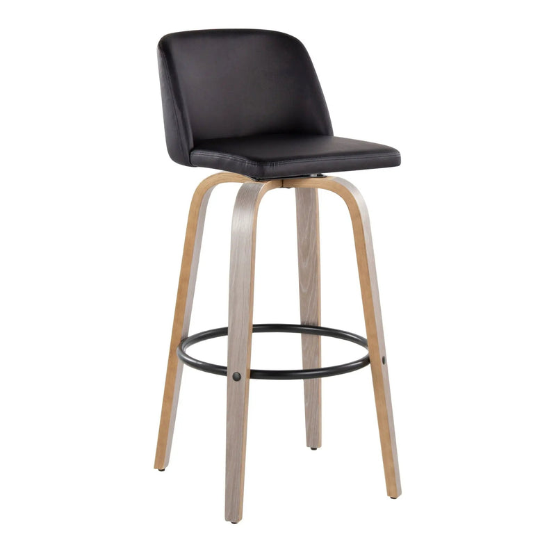 Toriano - Fixed Height Contemporary Barstool With Swivel With Round Footrest (Set of 2) by Unique Piece Furniture