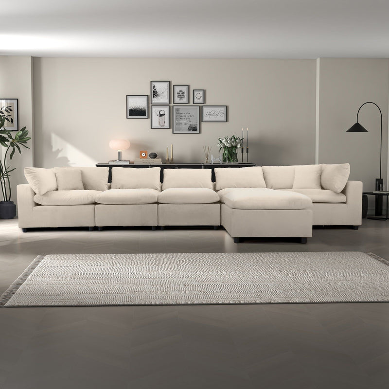 Hayward - Modular Sectional Sofa - Ivory by HouseOfZazla