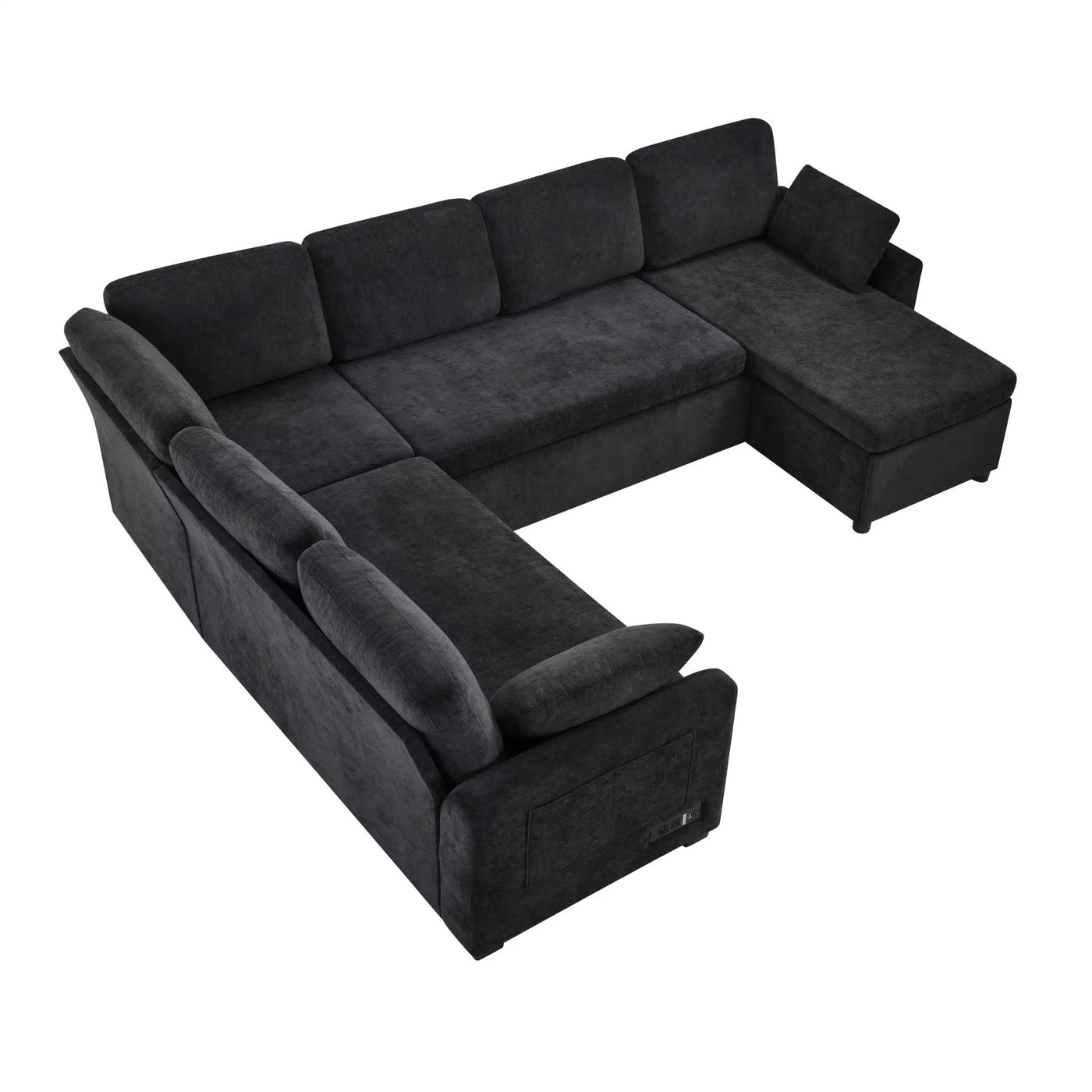 Convertible U-Shaped Sectional Sofa Bed With Reversible Chaise by HouseOfZazla