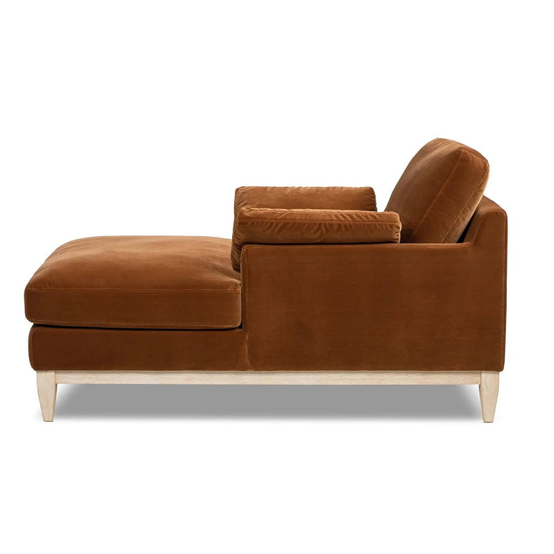 Pasadena Modern Farmhouse Chaise Lounge Chair, Burnt by HouseOfZazla