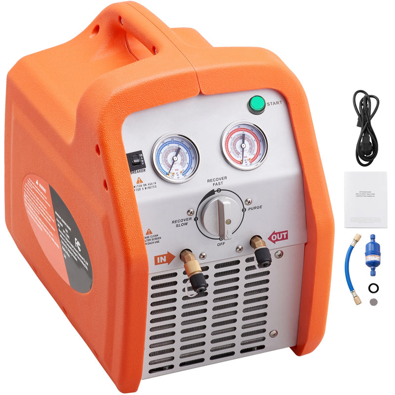 1 HP Refrigerant Recovery Machine - Dual Cylinder Portable AC Recovery by HouseOfZazla