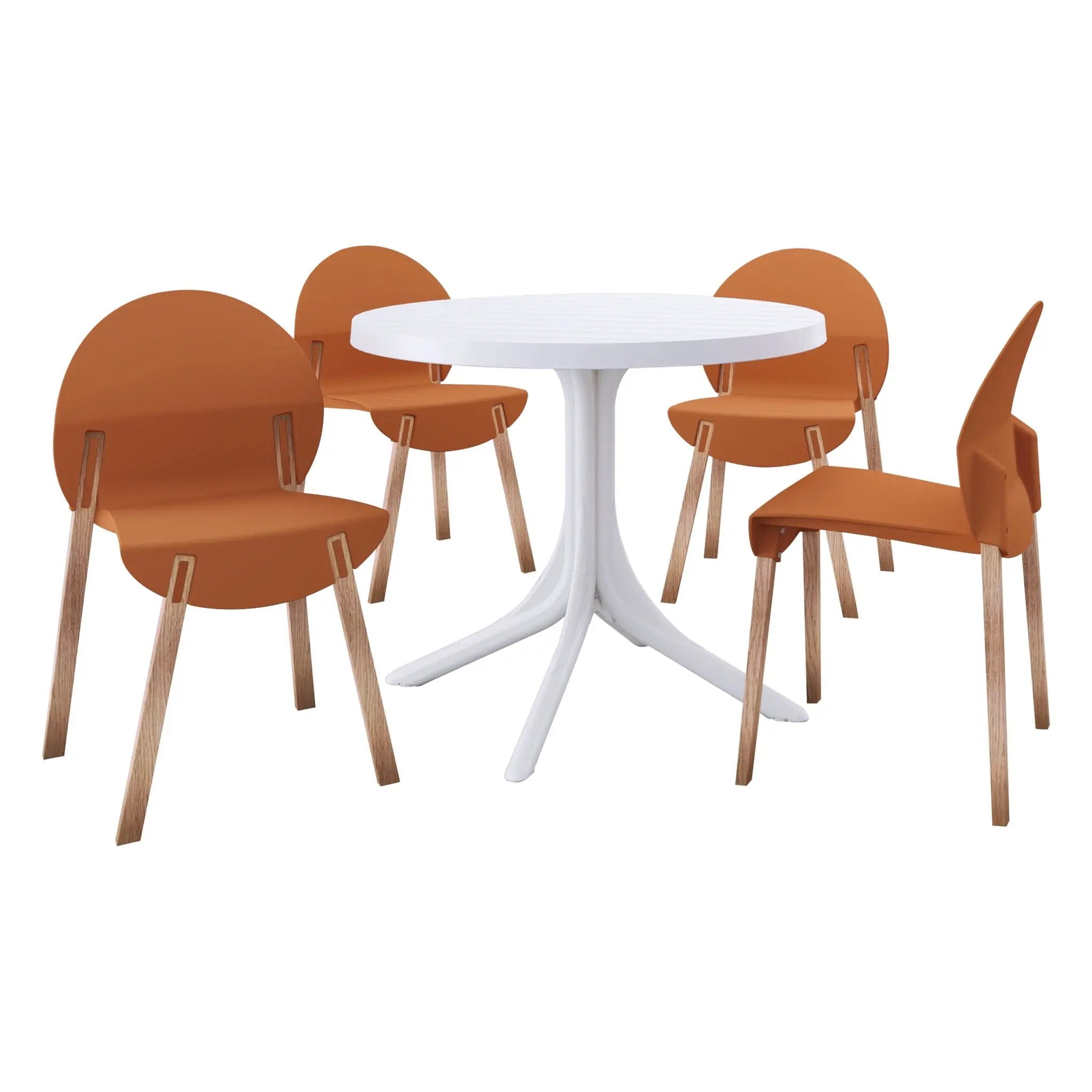 4 Piece Set Of Single Chairs, Traditional Elements With Round Table by Unique Piece Furniture