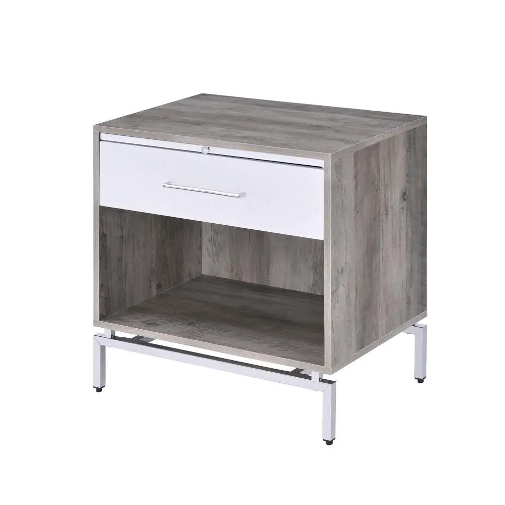 Cistus - Accent Table - Weathered Gray Oak & White by Unique Piece Furniture