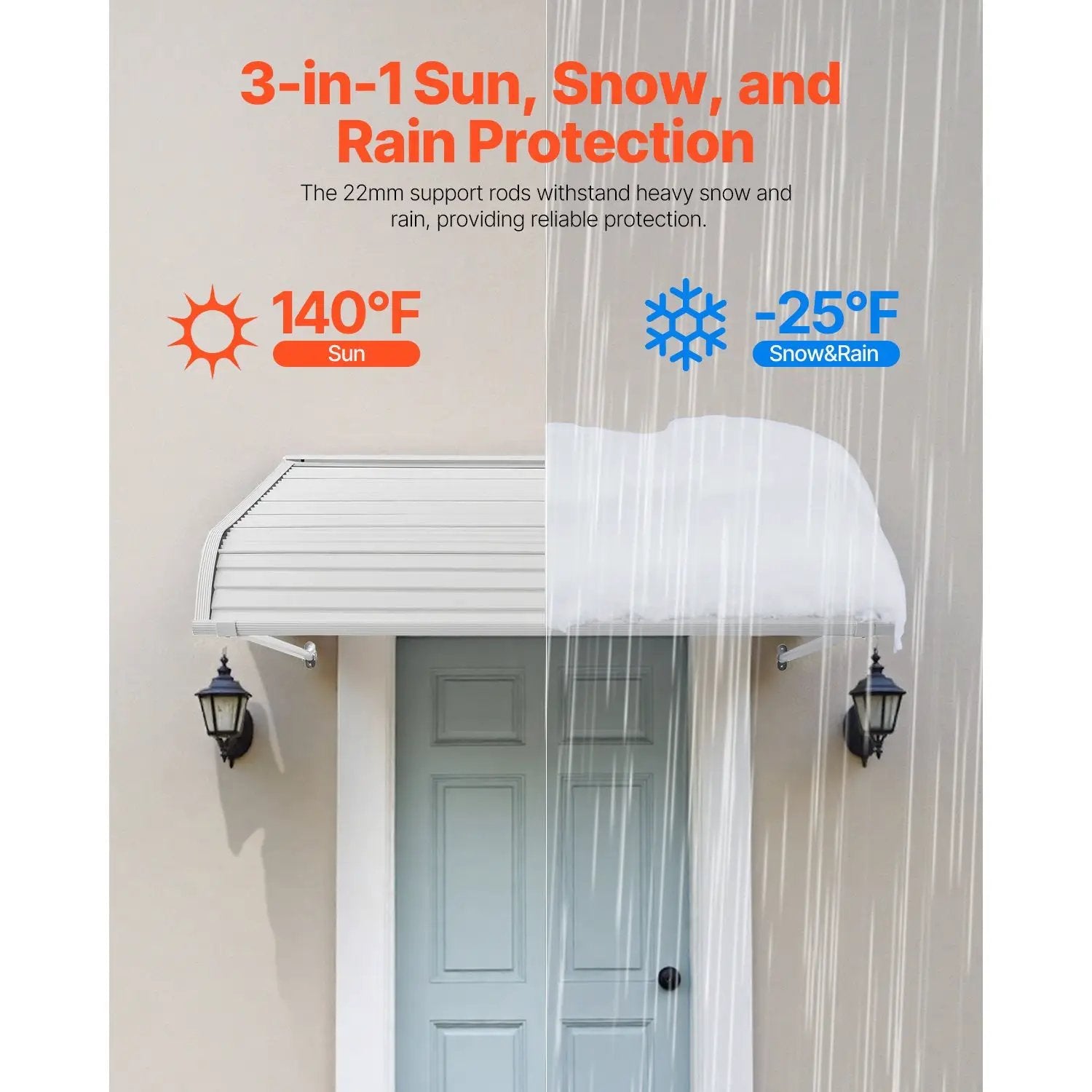 Window Awning Door Canopy 48x42 in Aluminum Alloy by HouseOfZazla