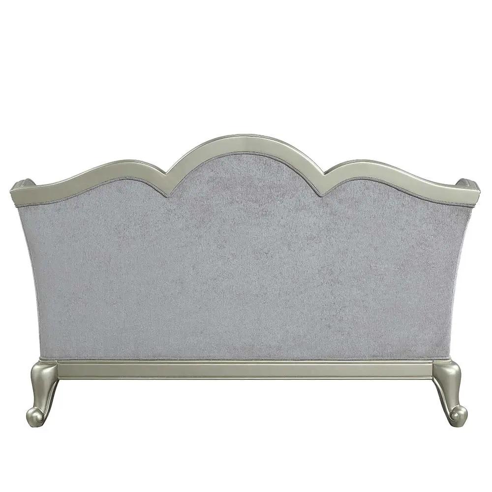 Qunsia - Loveseat With 4 Pillows - Light Gray Linen & Champagne by Unique Piece Furniture