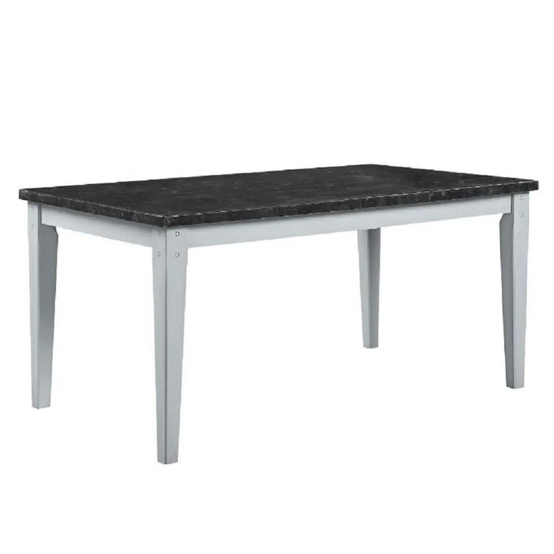 Lanton - Dining Table - Natural Marble & Antique White by Unique Piece Furniture