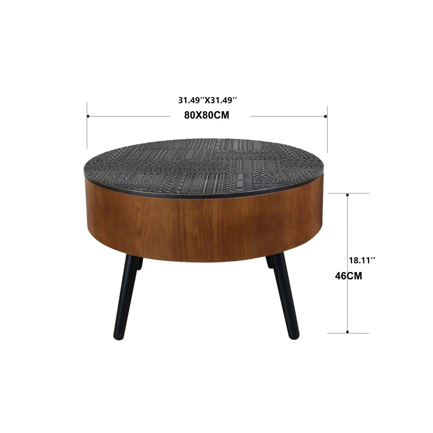 Round Coffee Table With Storage Function For Living Rooms by HouseOfZazla