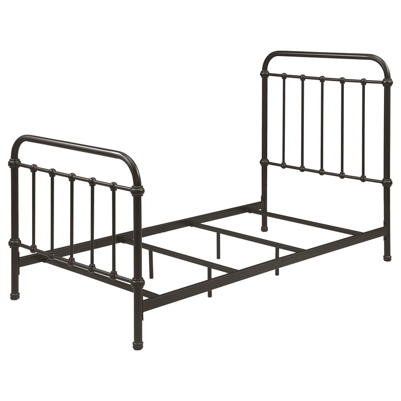 Livingston Metal Twin Open Frame Bed Dark Bronze by Unique Piece Furniture