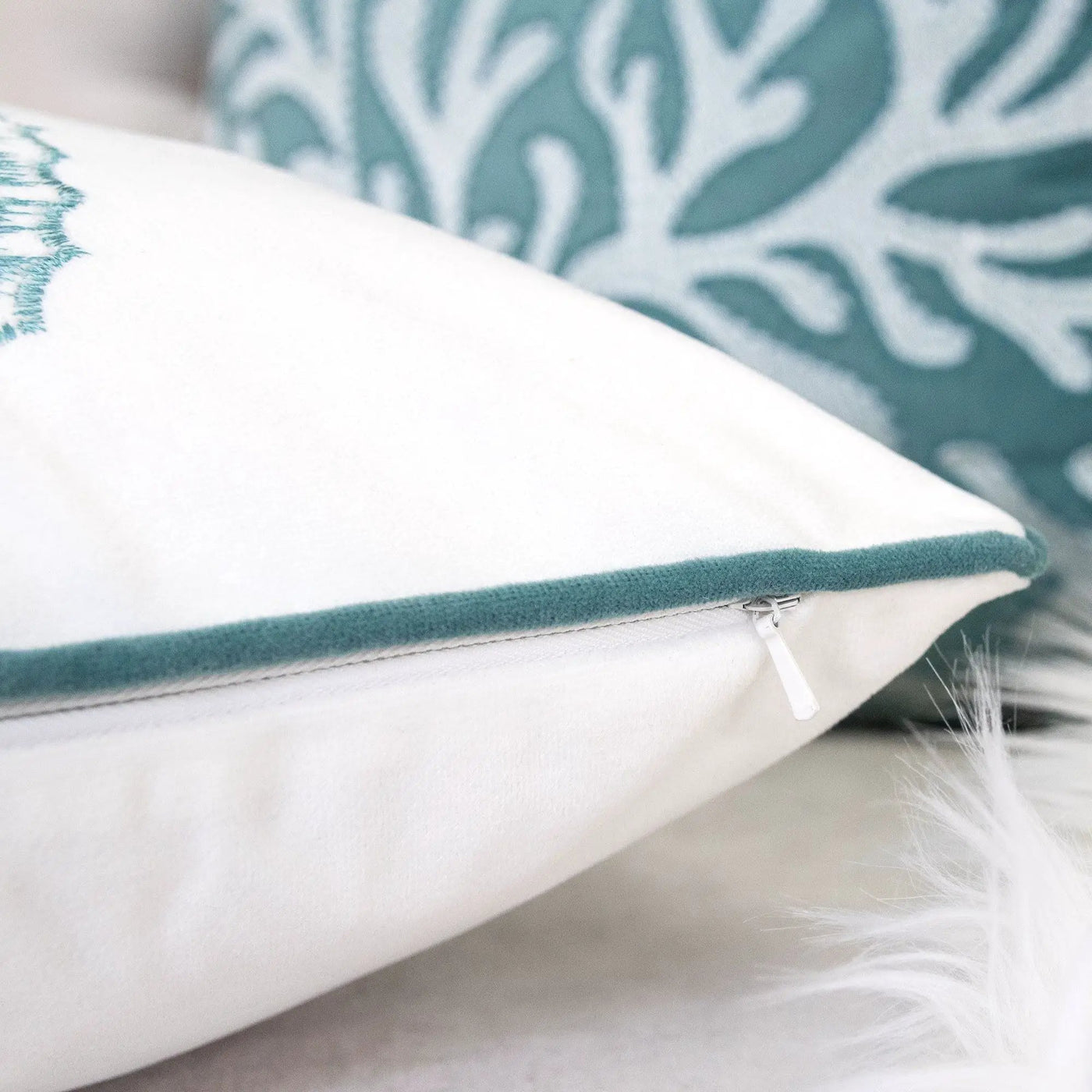 Seahorses Pillow Cover With Matching Back by HouseOfZazla