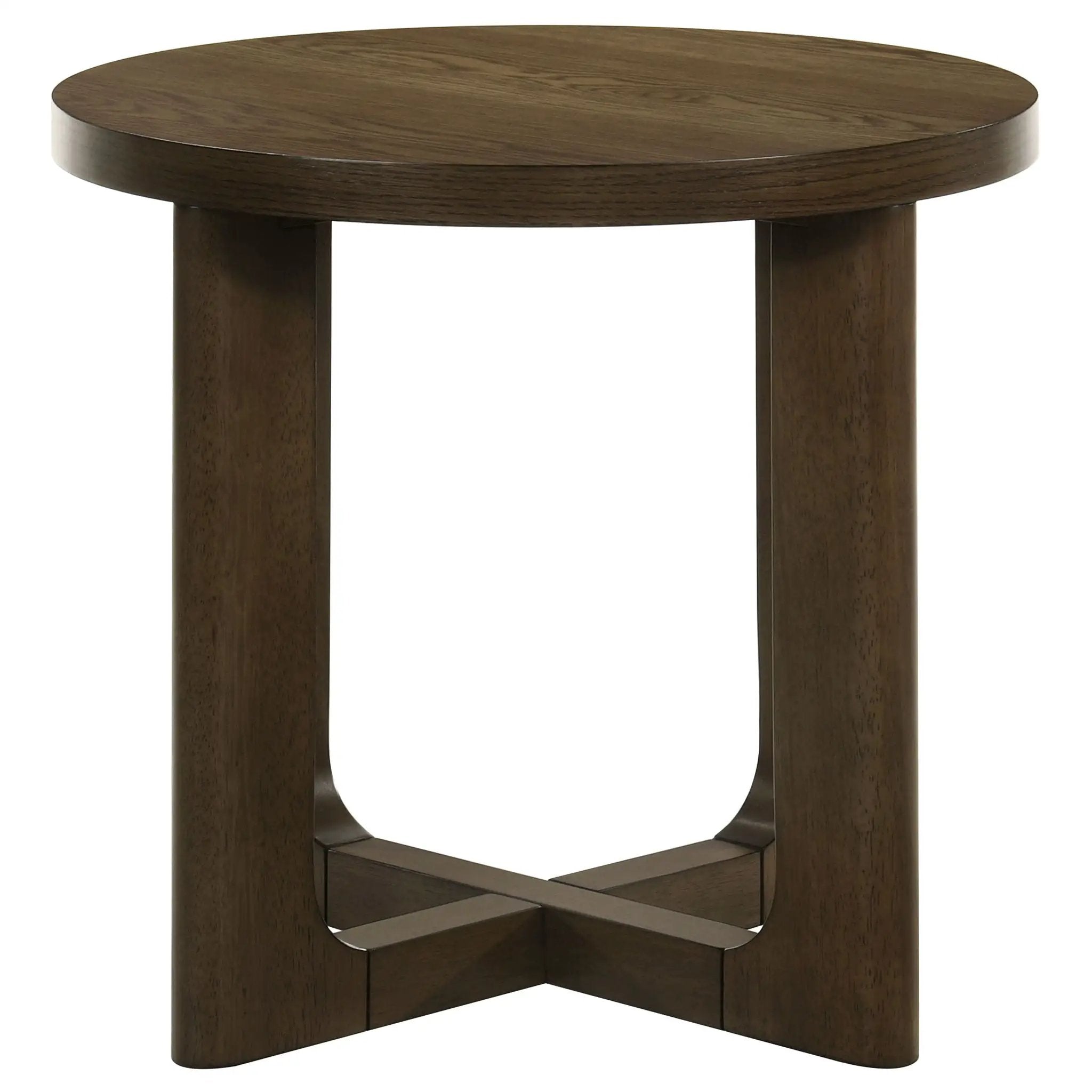 Kessler 2-piece Round Sculptural Wood Coffee Table Set Brown by Unique Piece Furniture