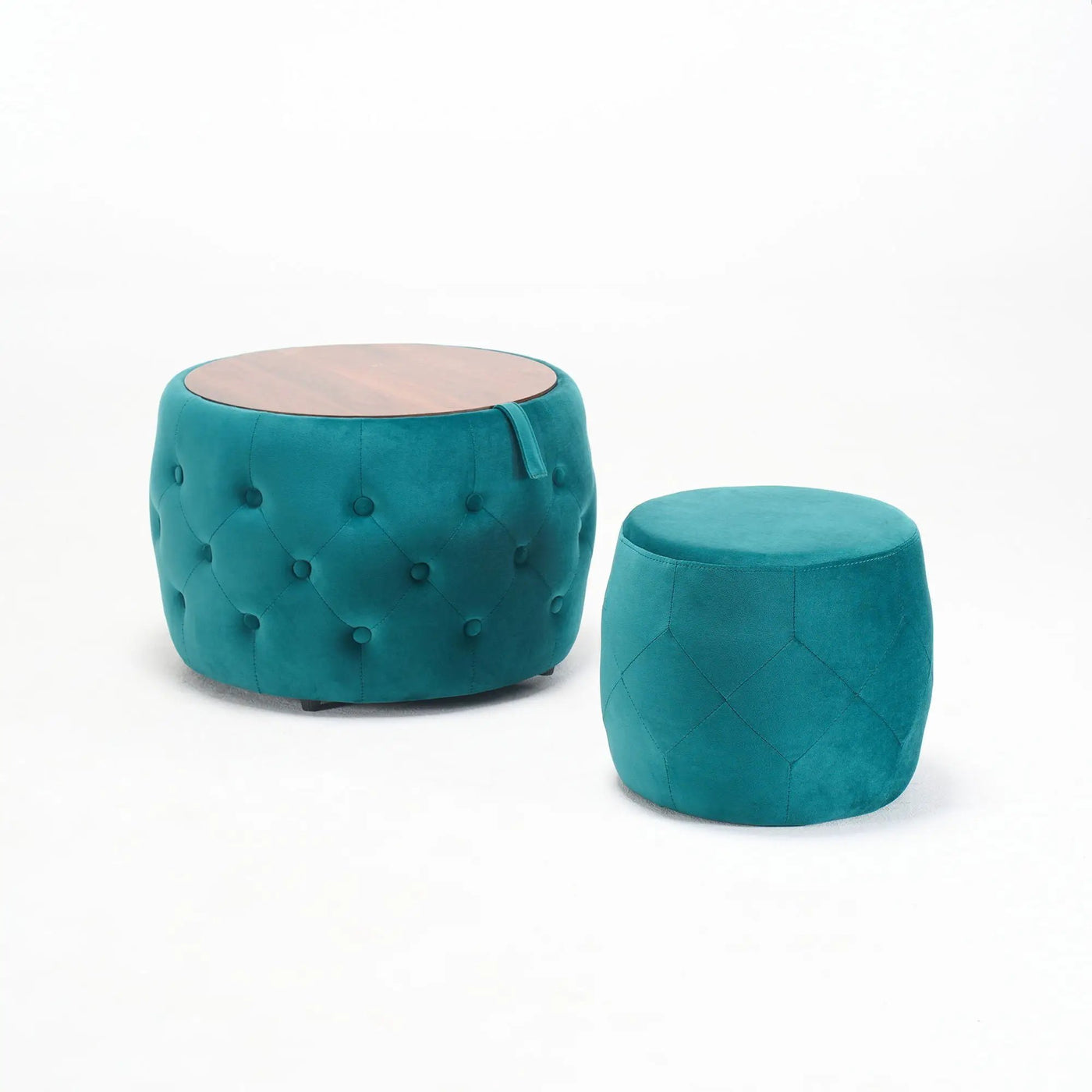 Nesting Ottomans 2 Piece With Tray, 4 In 1 Function by HouseOfZazla