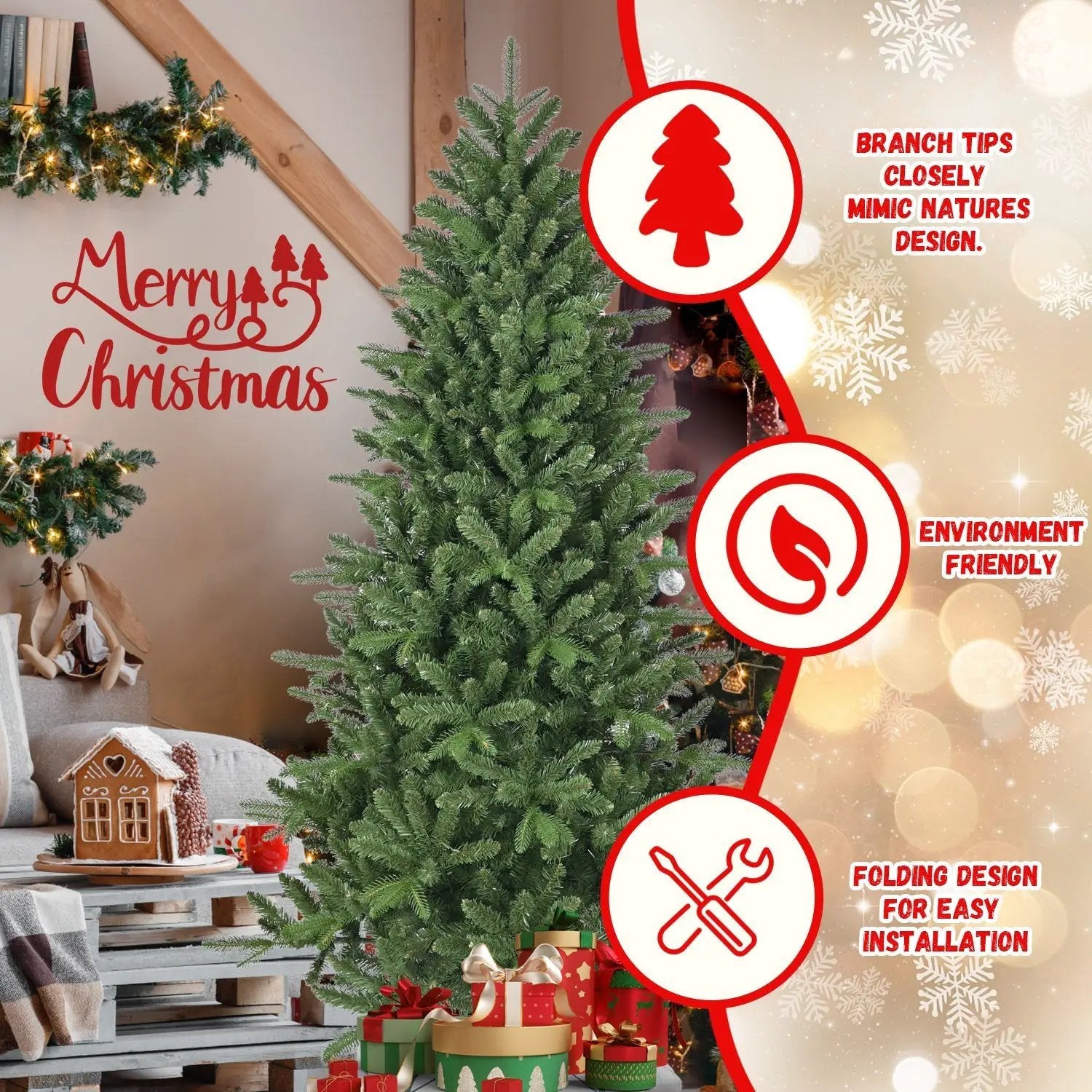 6ft Artificial Christmas Tree with 1168 Branch Tips by HouseOfZazla