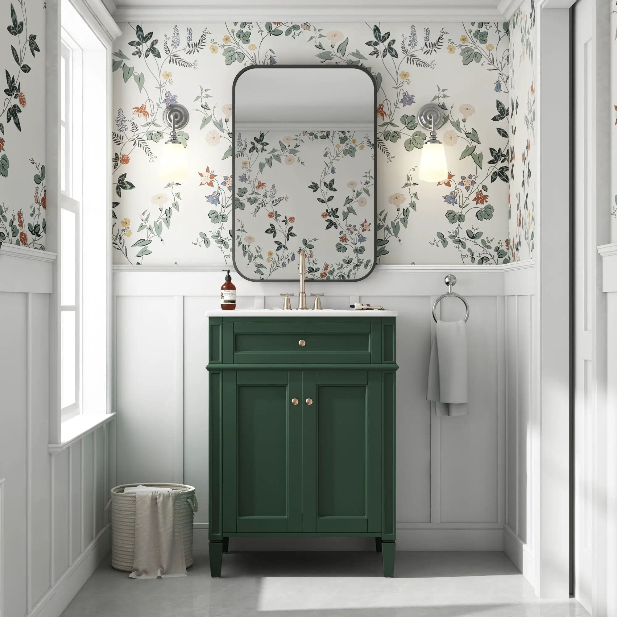 Bathroom Vanity With 2 Doors And Tip Out Drawer, Soft Closing Hinges