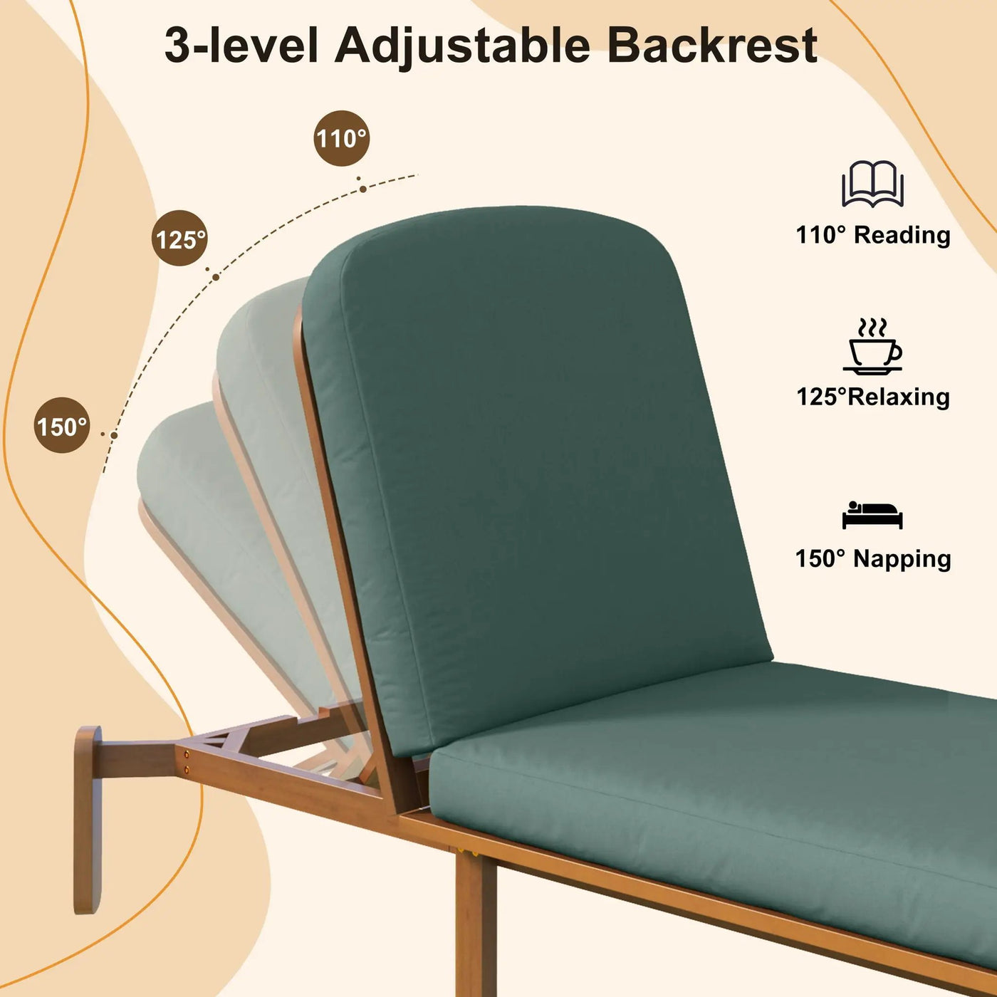 Outdoor Chaise Lounge With Adjustable Backrest by HouseOfZazla