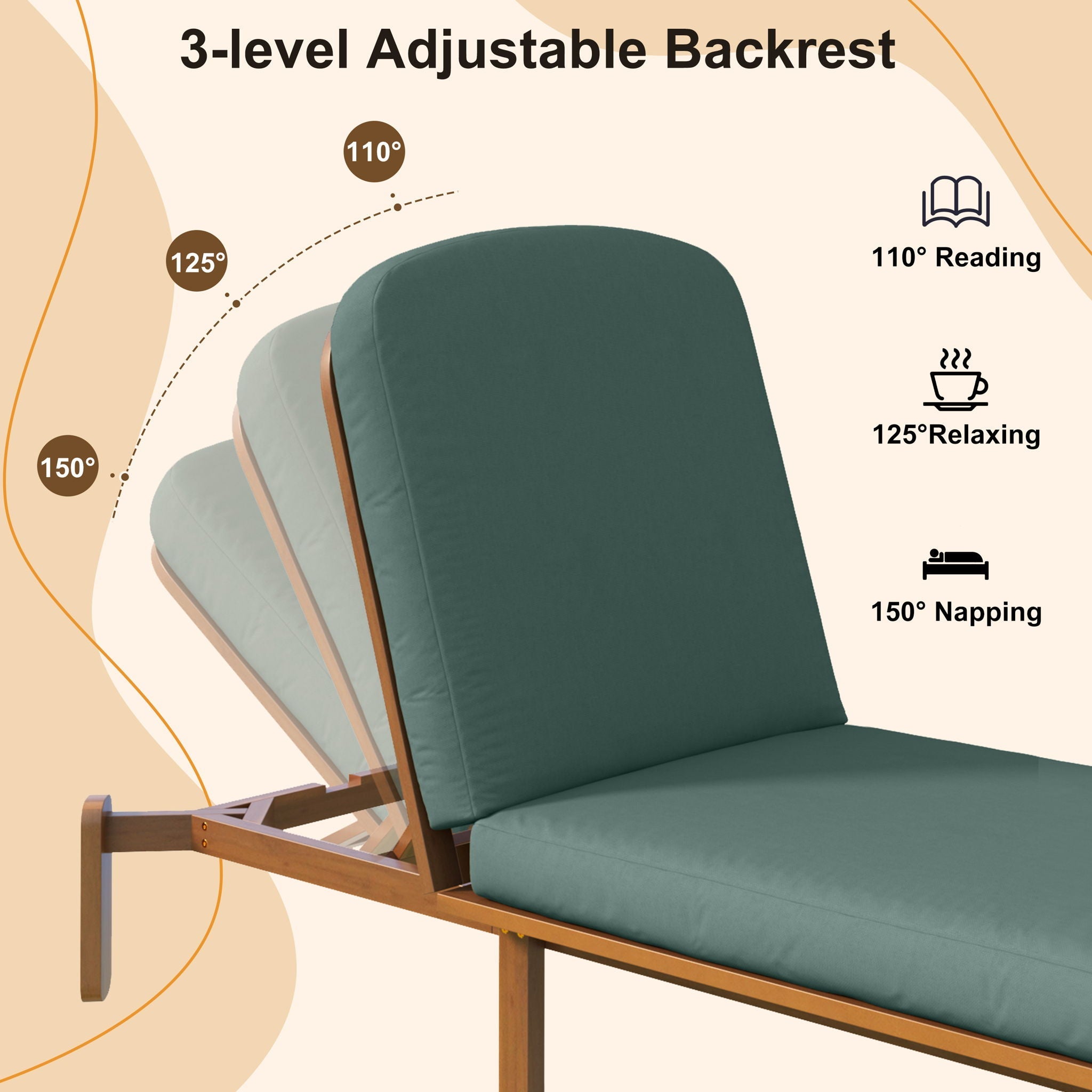 Outdoor Chaise Lounge With Adjustable Backrest by HouseOfZazla