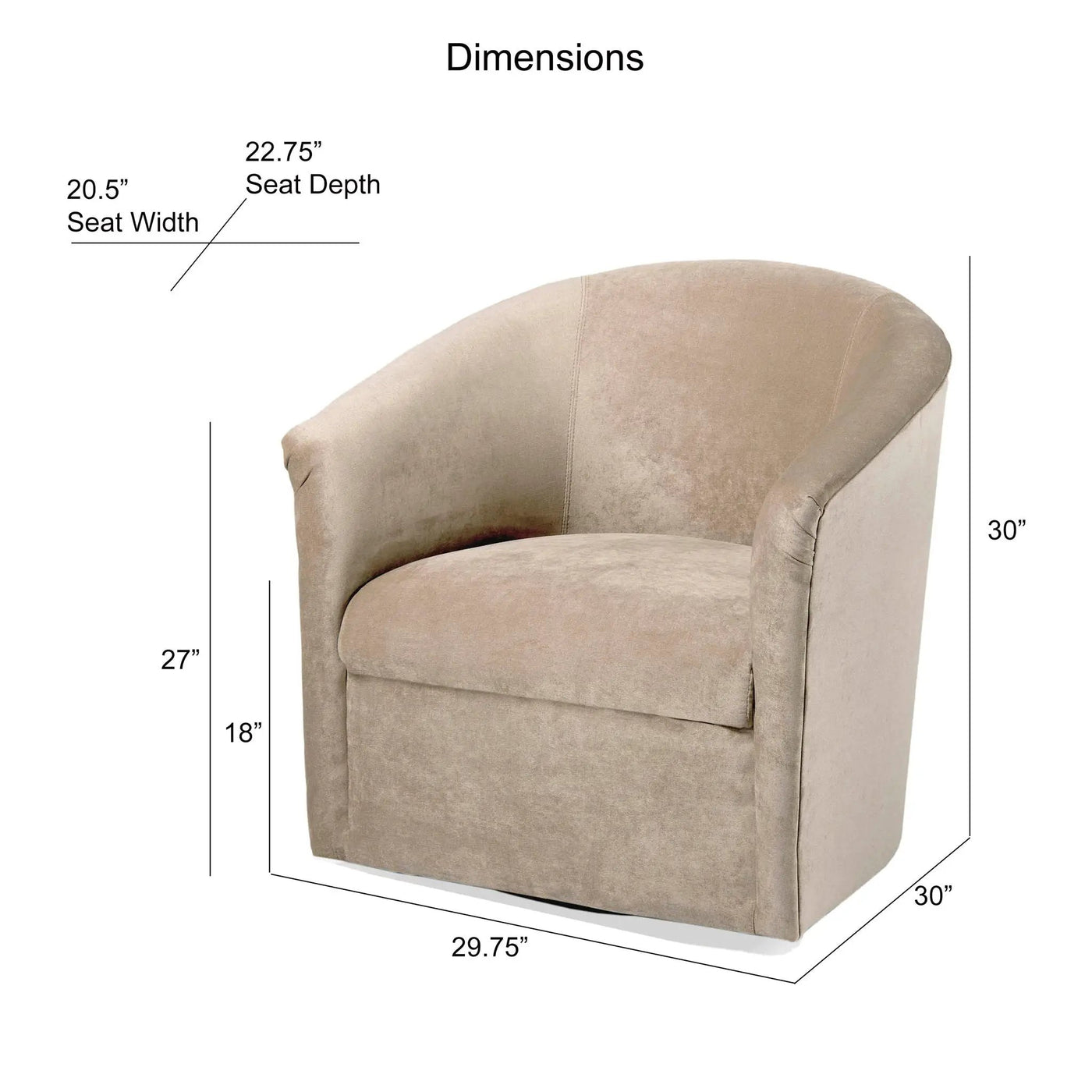 Eden - Swivel Chair With Upholstery And Hardwood Frame by HouseOfZazla