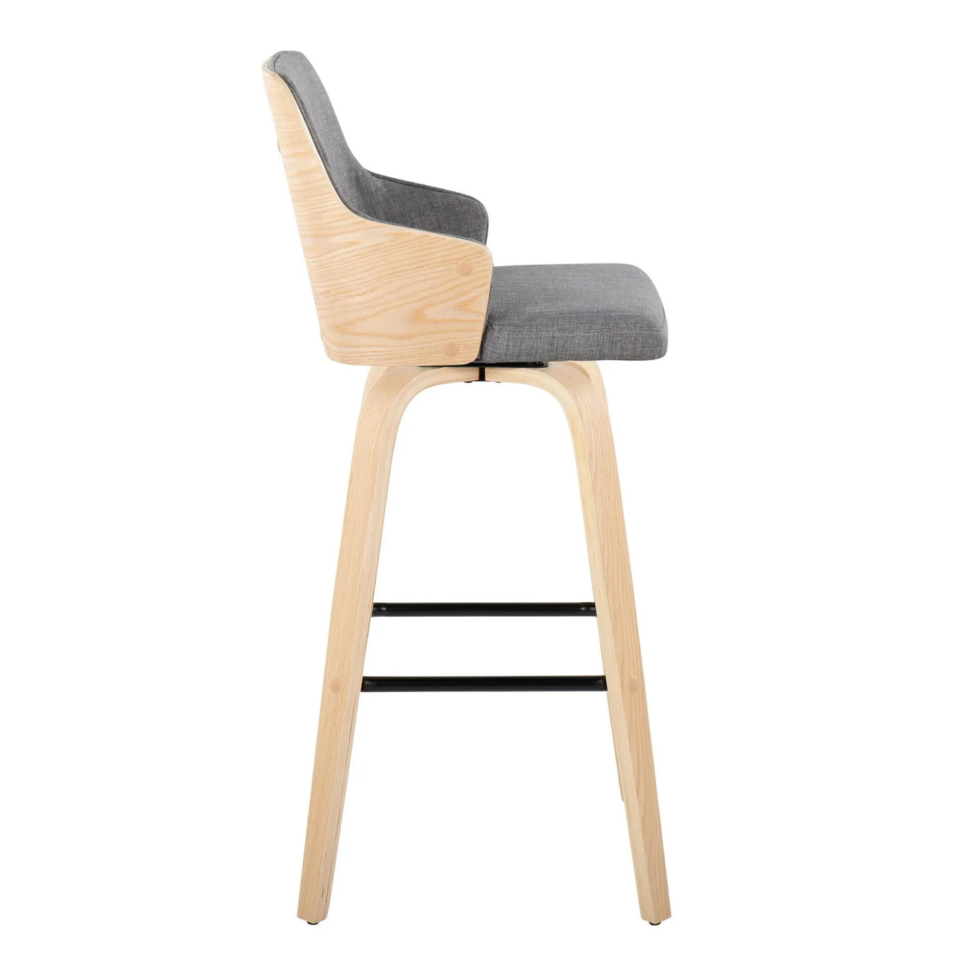 Stella - Contemporary Fixed Height Barstool With Swivel Square Footrest (Set of 2) by HouseOfZazla