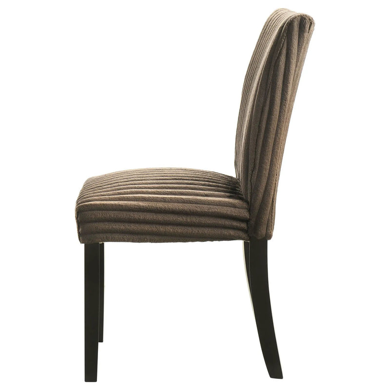 Dermott Upholstered Parson Dining Side Chair Chocolate (Set of 2) by Unique Piece Furniture