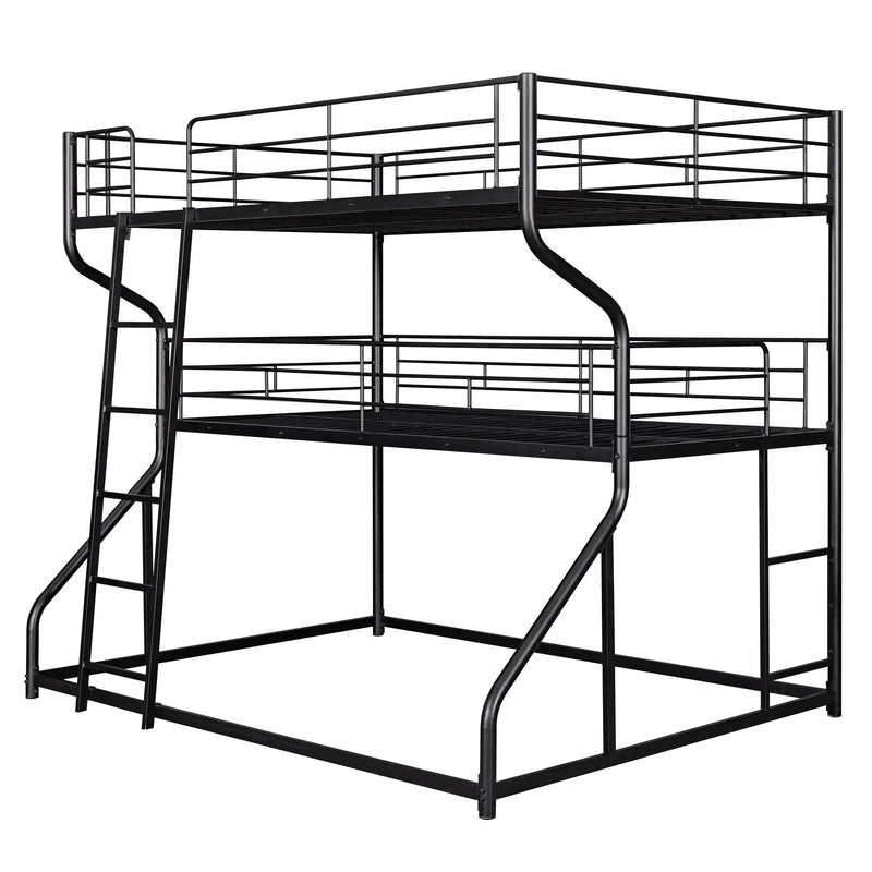 Industrial Triple Bunk Bed With Dual Ladders Frame, Space Saving Design by HouseOfZazla