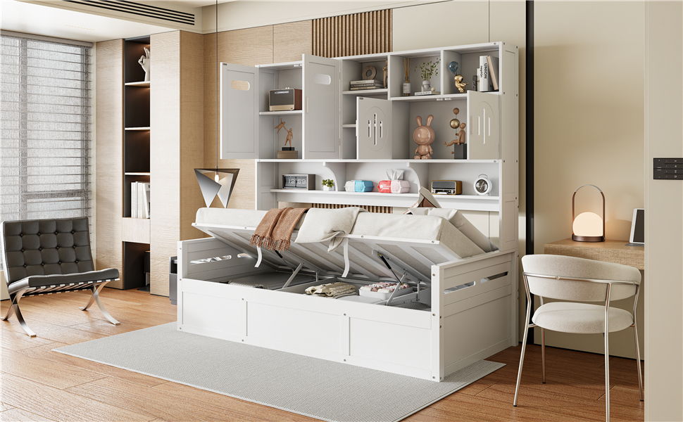 Daybed With All-In-One Cabinet And Shelf by HouseOfZazla