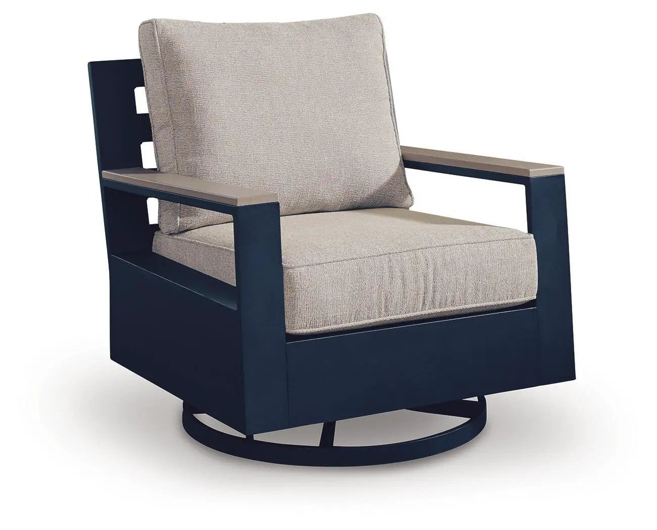 East Beach - Swivel Glider Chair With Cushion - Blue by Unique Piece Furniture