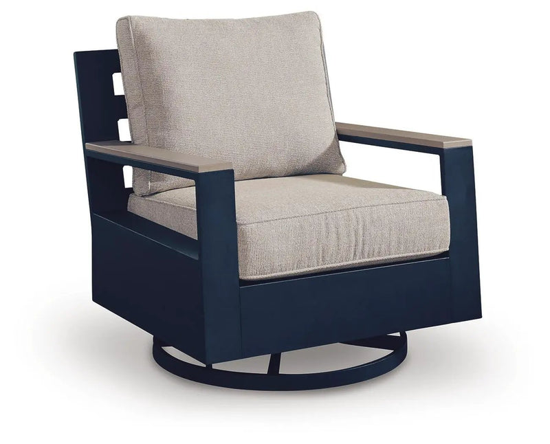 East Beach - Swivel Glider Chair With Cushion - Blue by Unique Piece Furniture