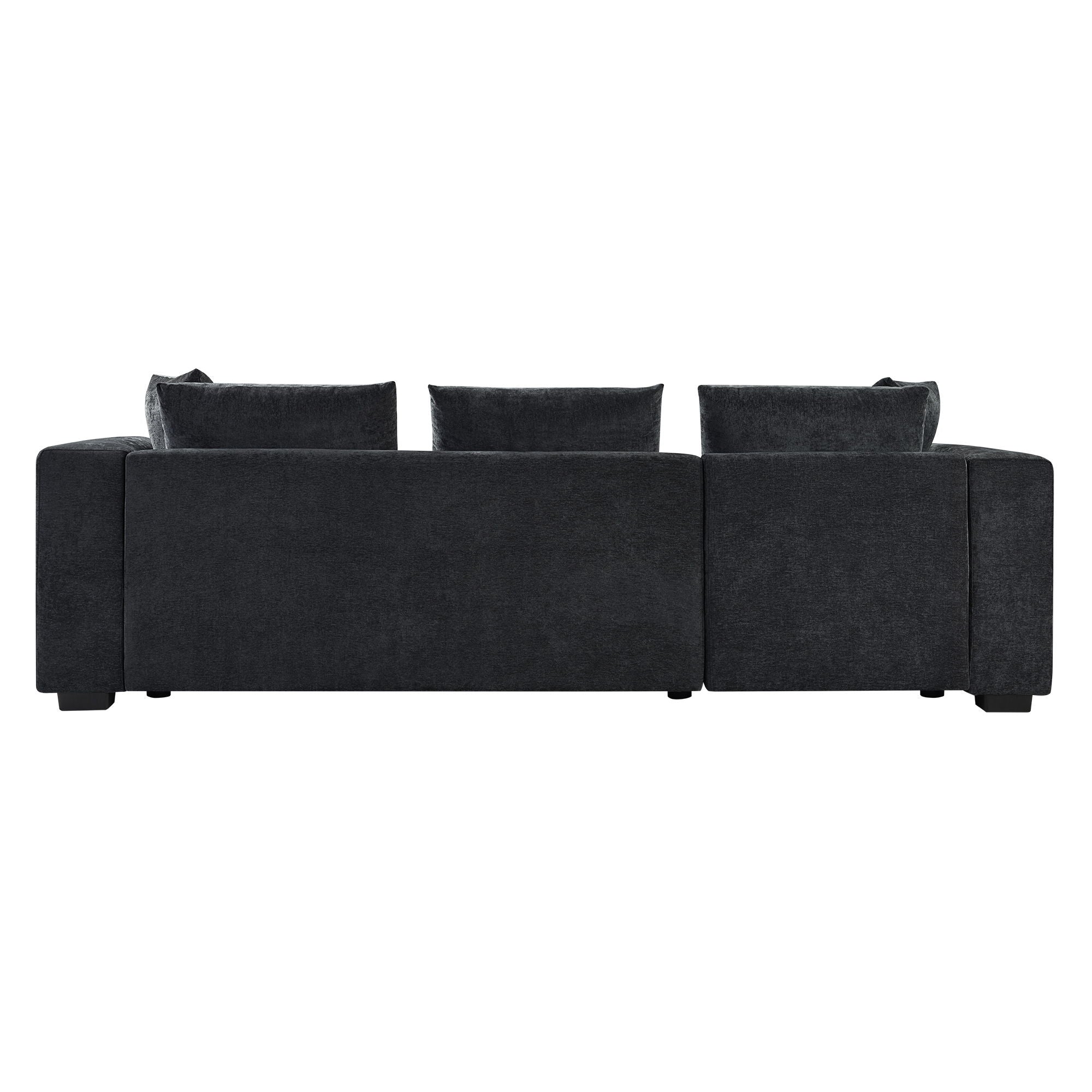 Modern L Shaped Sectional Sofa With Upholstery And Wooden Storage by HouseOfZazla