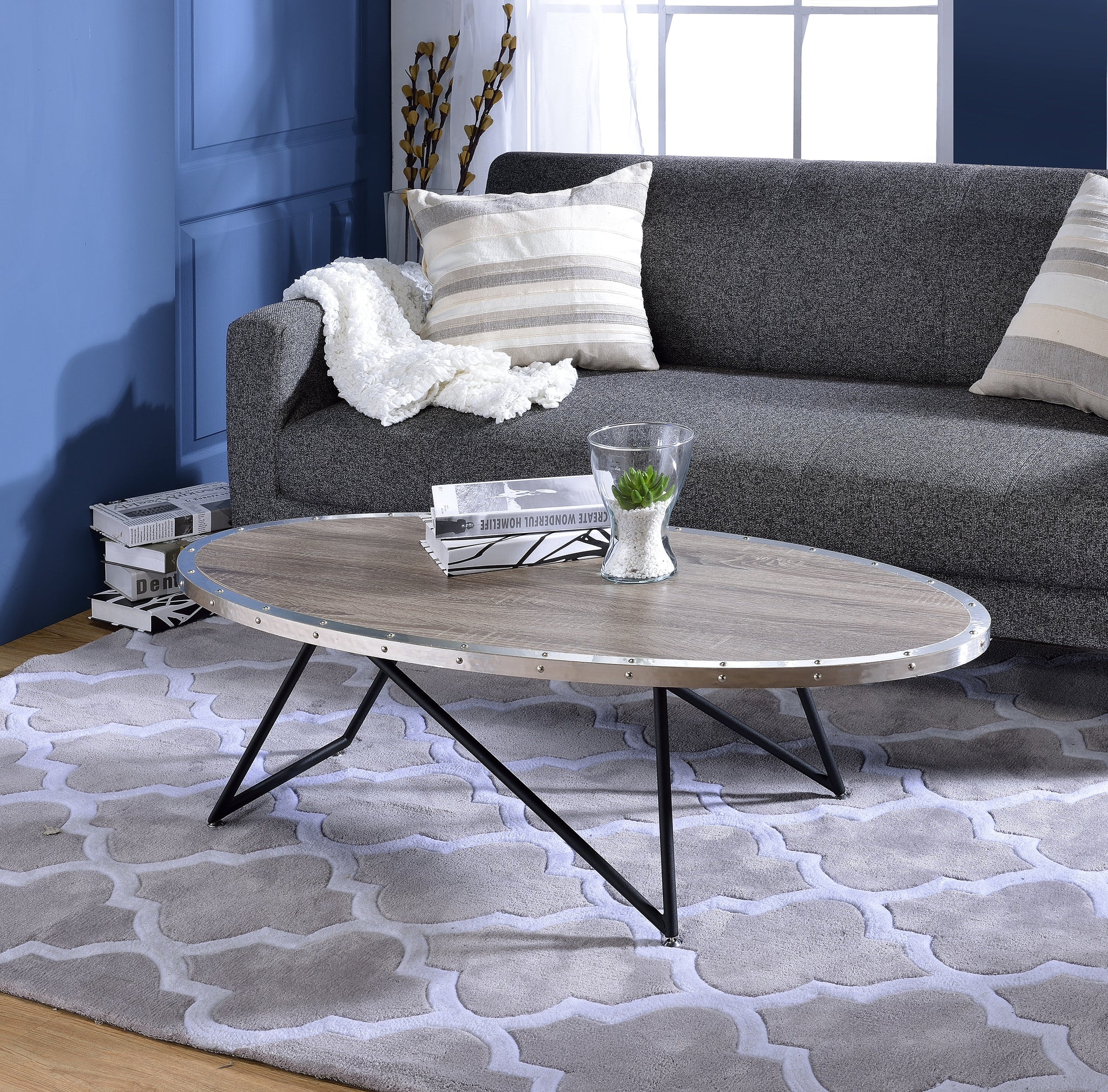 Allis Weathered Oval Coffee Table by HouseOfZazla