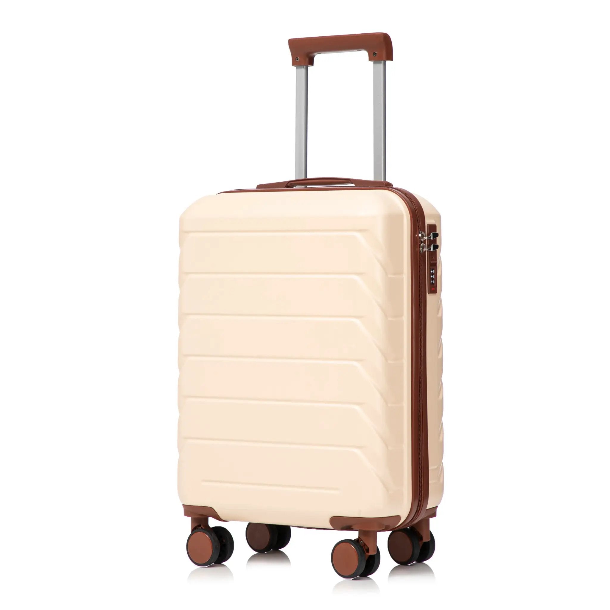 14'/20' 2-Piece Beige ABS Spinner Wheel Luggage Set by HouseOfZazla