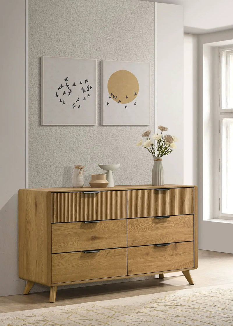 Bennett 6-drawer Bedroom Dresser Cabinet Light Oak by Unique Piece Furniture