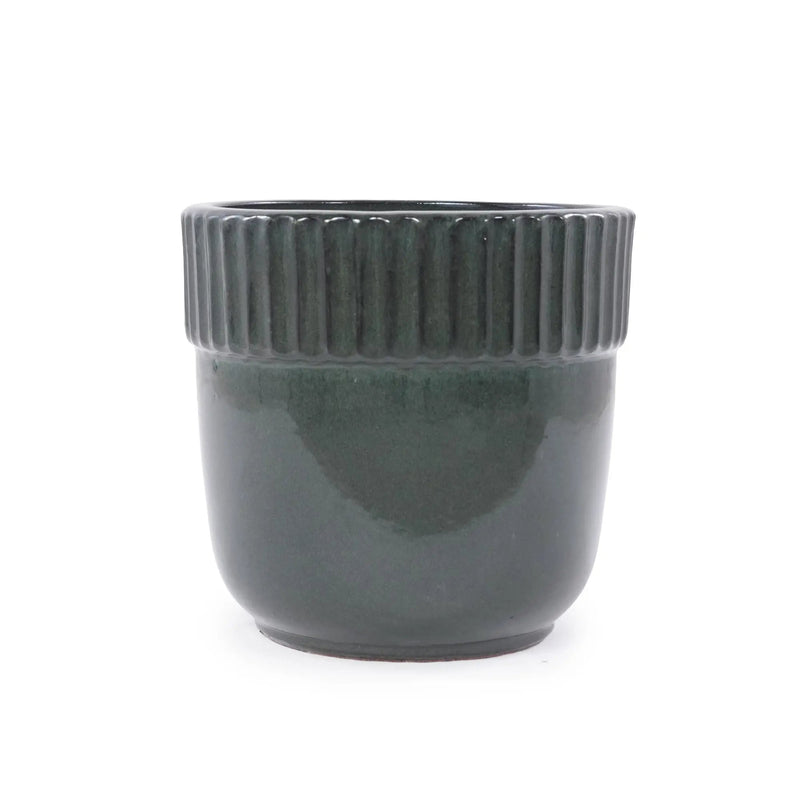 Handmade Ceramic Planter Set of 3, 15/12/9 Inch Diameter, Dark by HouseOfZazla