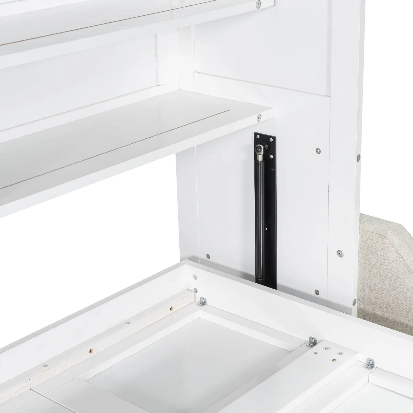 Murphy Cabinet Bed With Folding Sofa, Built In Storage Shelves And LED Light by HouseOfZazla