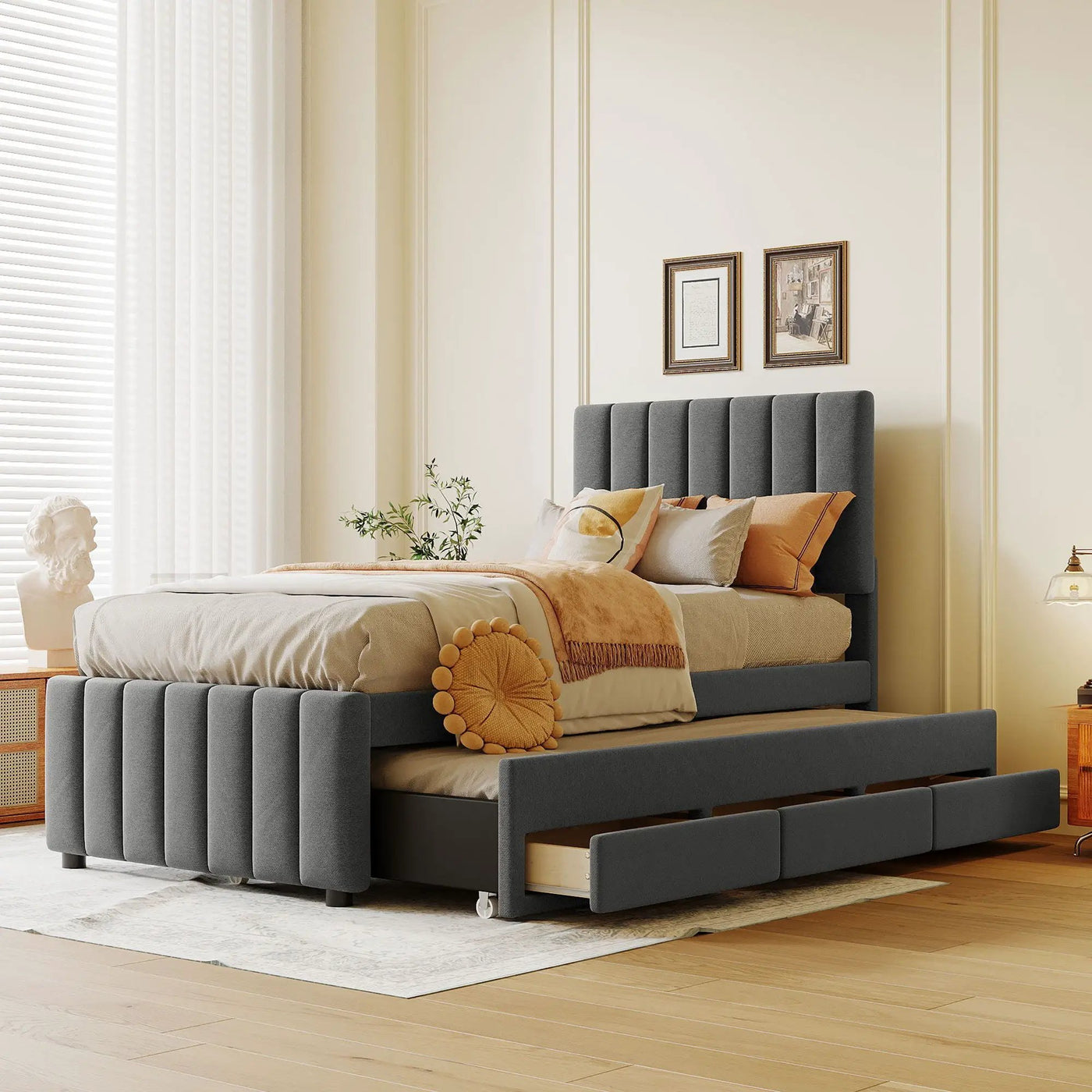 Upholstered Design Platform Bed With Trundle by HouseOfZazla