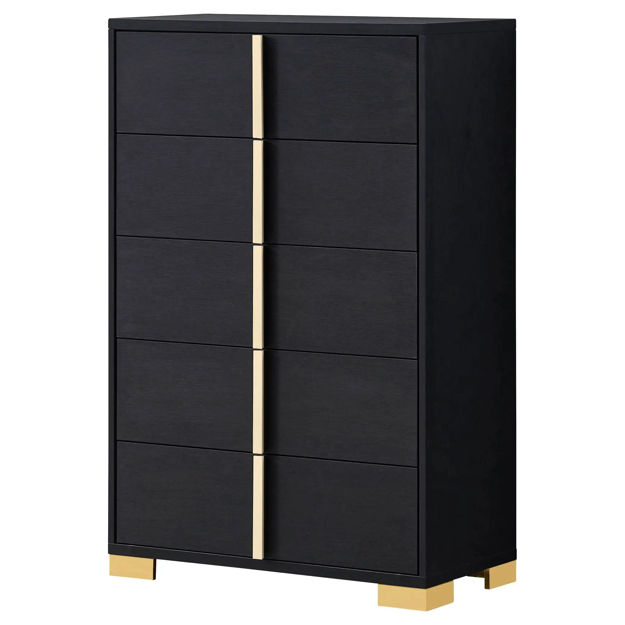 Marceline 5-drawer Bedroom Chest Black by Unique Piece Furniture