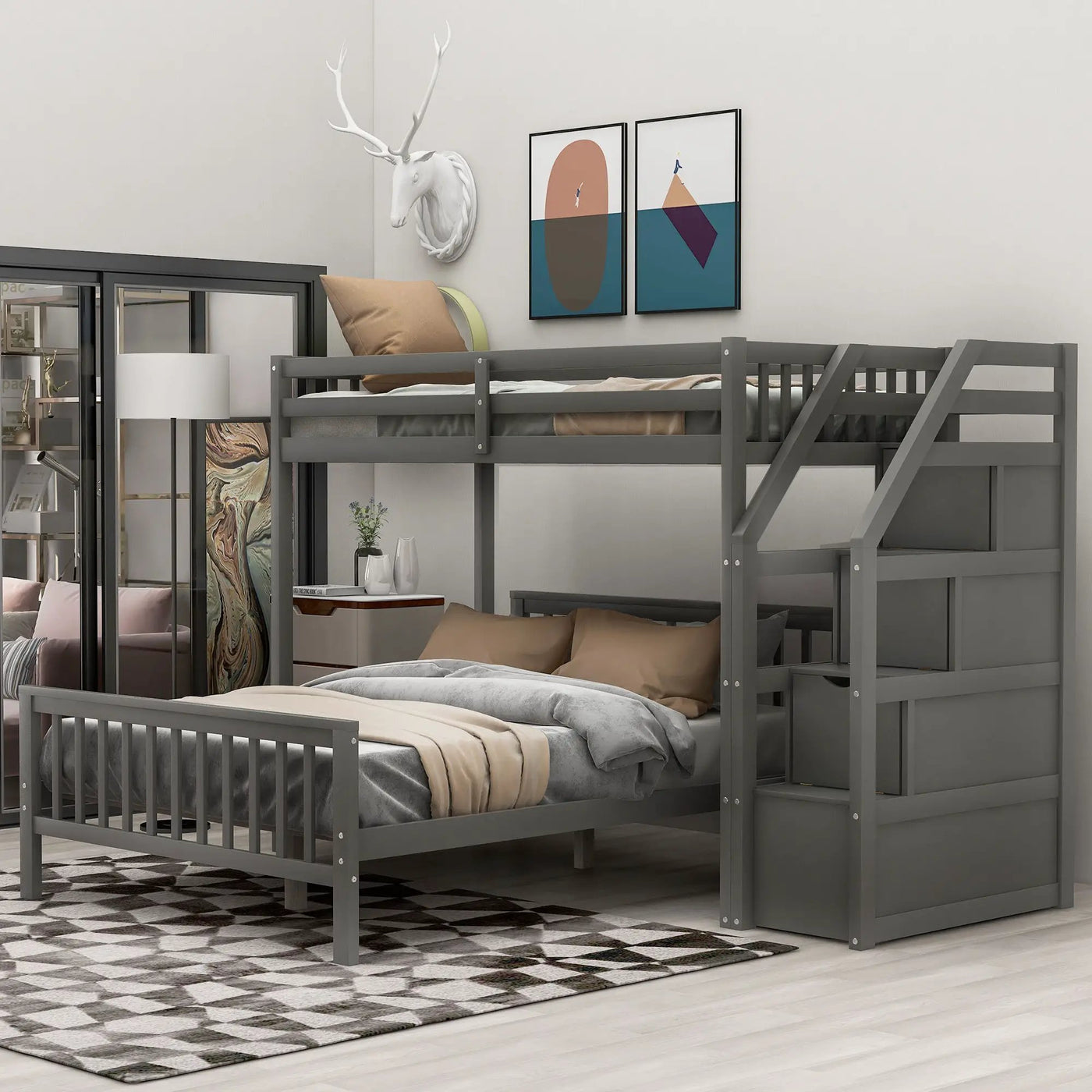 Loft Bed With Staircase And Storage by HouseOfZazla