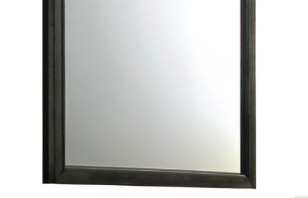 Carine Gray Mirror with Wooden Frame for Bedroom, photo 4 of 4