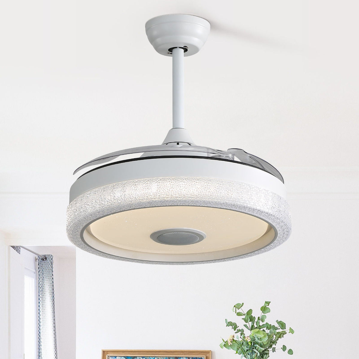 Invisible Ceiling Fan with Remote Control and 36W LED Light, photo 3 of 4