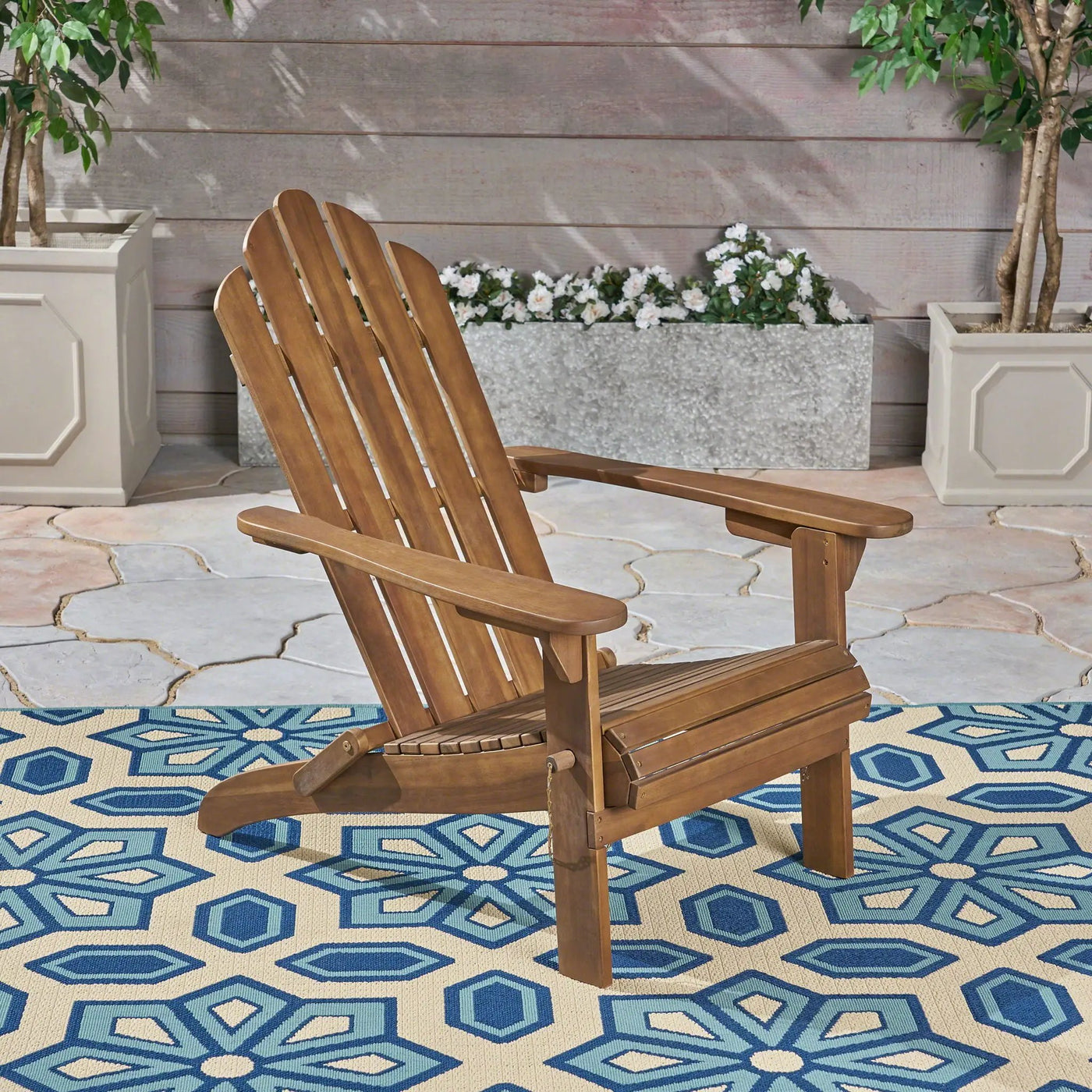 Aurascape Outdoor Acacia Wood Foldable Adirondack Chair by HouseOfZazla