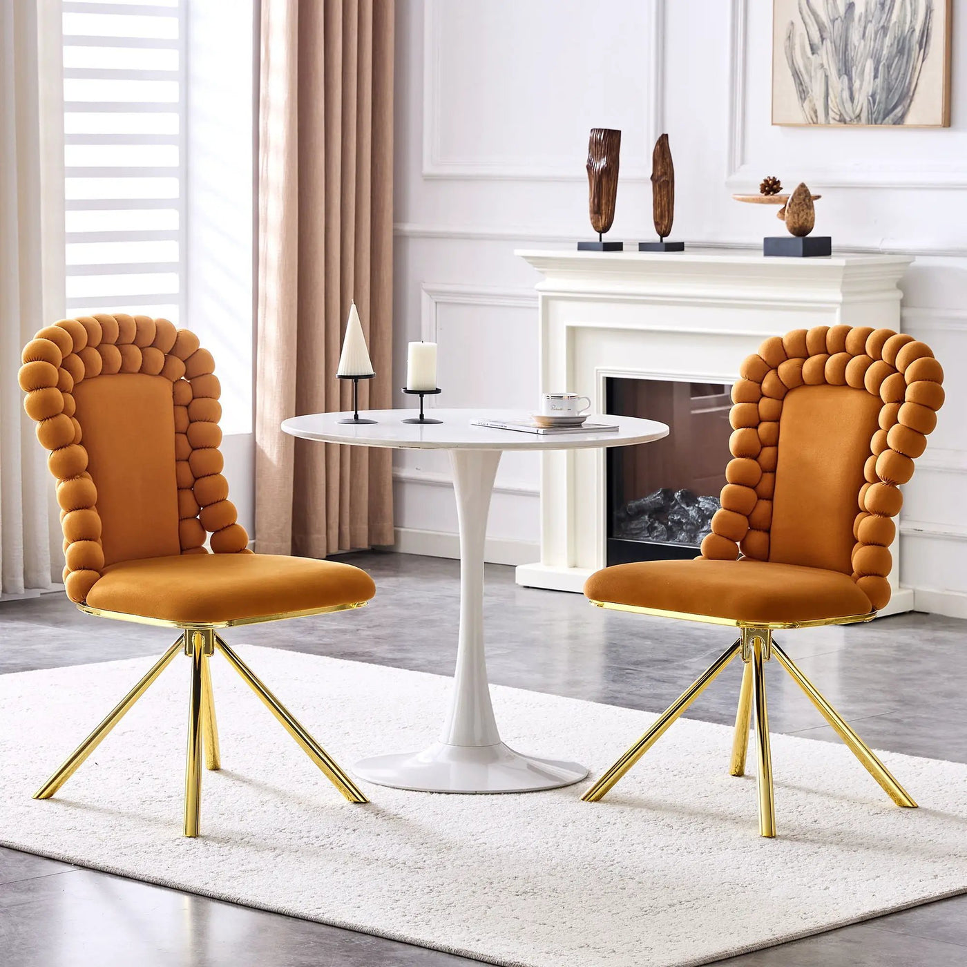 Puffy Bubble, Ball Chain Chair For Dining Room & Kitchen (Set of 2) by HouseOfZazla