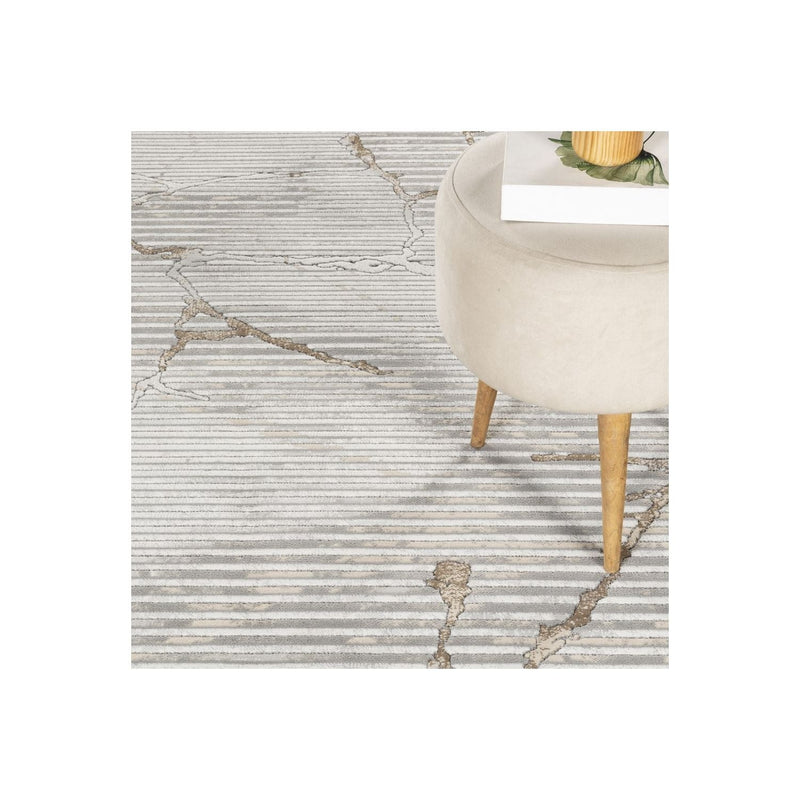 Geometric Area Rug with 3D Effect - Ivory / Gray, photo 6 of 6