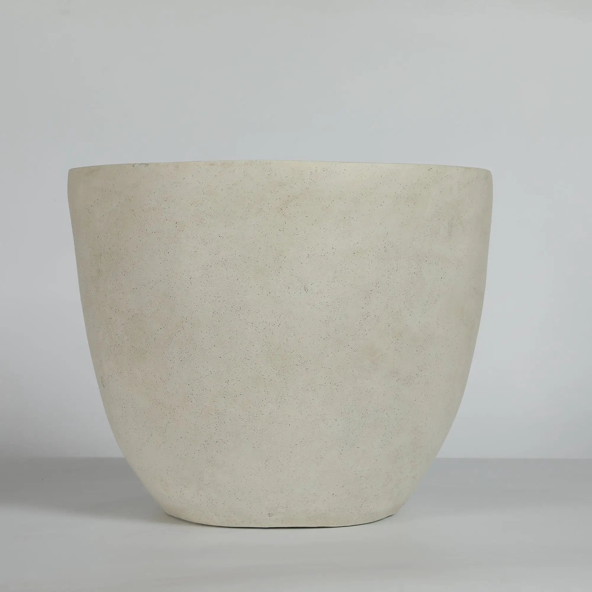 Round Concrete Planter Set of 2, Large Outdoor Indoor Handmade Rustic Decorative Planter Pots with Drainage Holes by HouseOfZazla