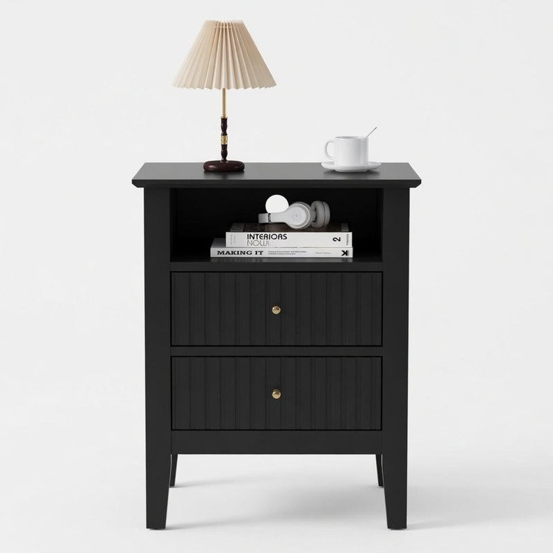Fluted Nightstand With 2 Drawers by HouseOfZazla