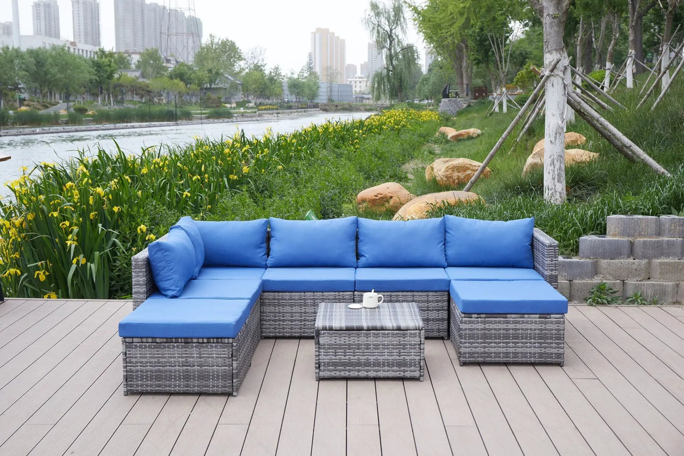 Patio Sofa With Cushions by HouseOfZazla