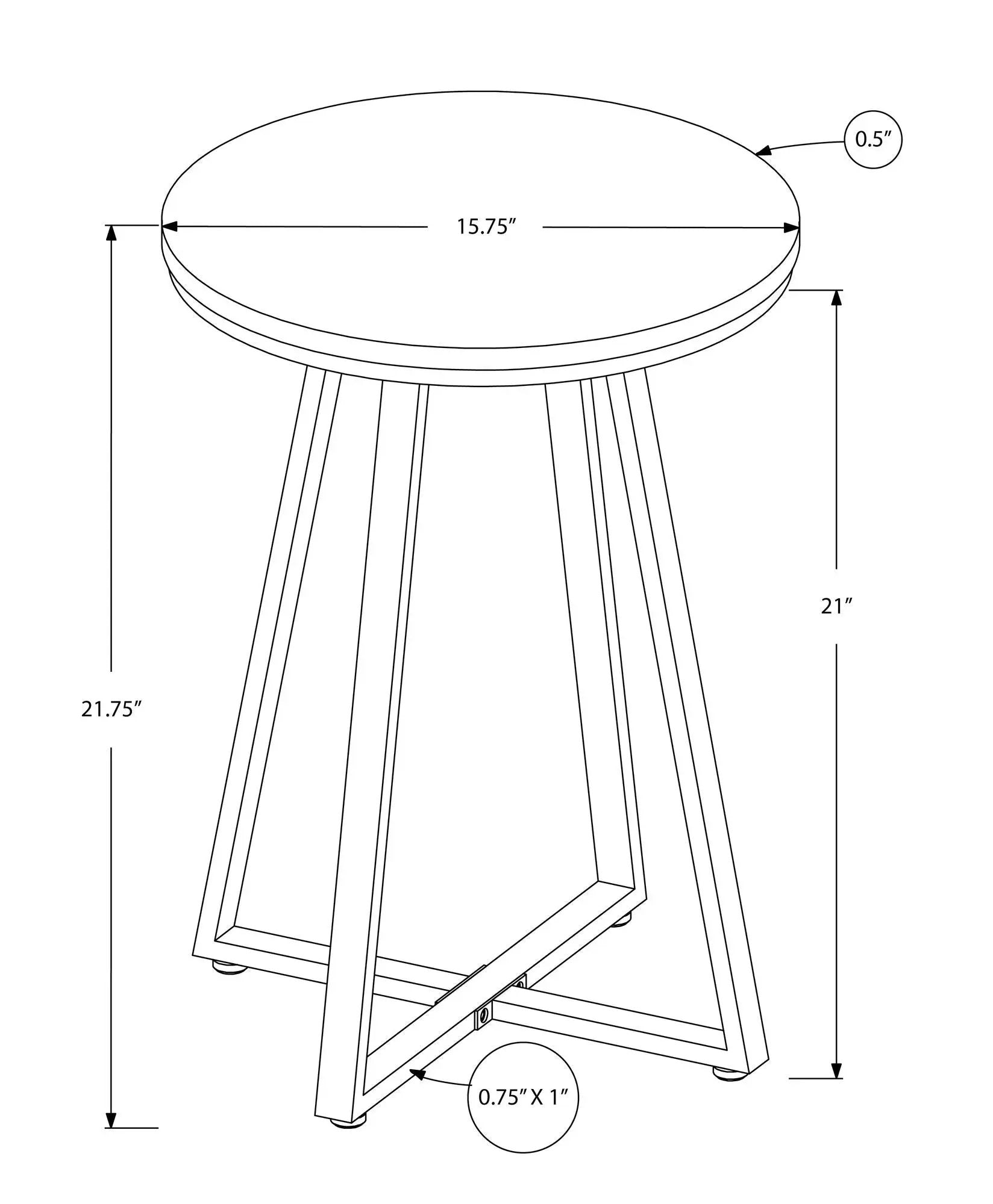 Accent Table, Side, Round Marble Look Contemporary & Modern - Black by Unique Piece Furniture