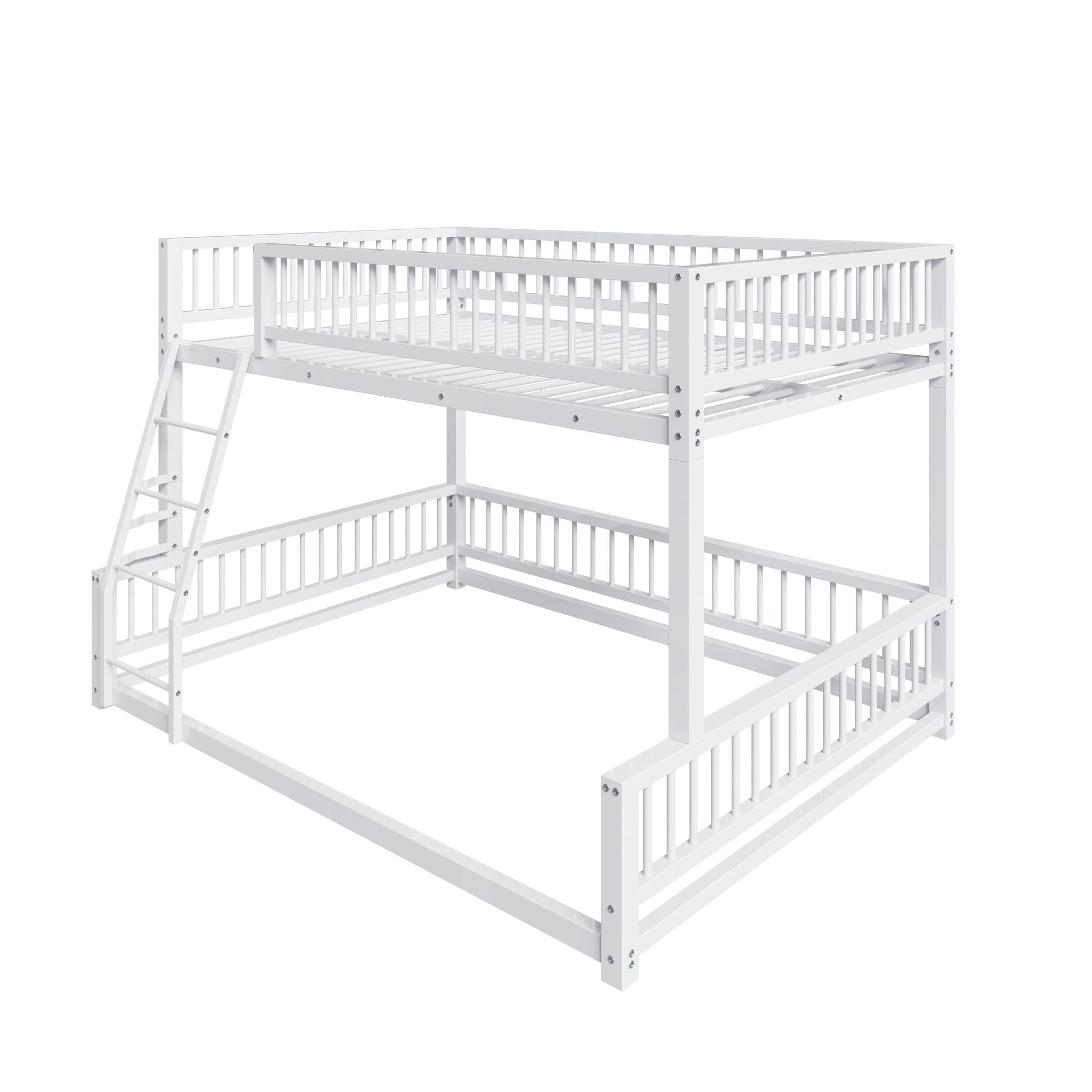 Bunk Bed Frame With Ladder And Safety Guardrails by HouseOfZazla