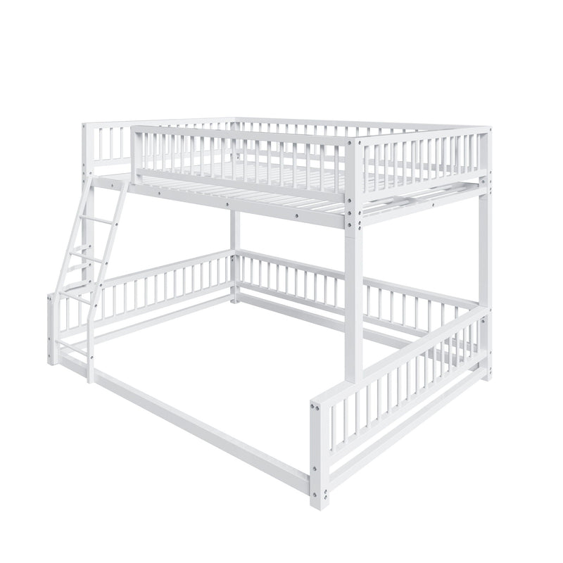 Bunk Bed Frame With Ladder And Safety Guardrails by HouseOfZazla